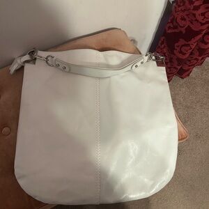 Badgley Mischka White Leather Purse/Shoulder Bag